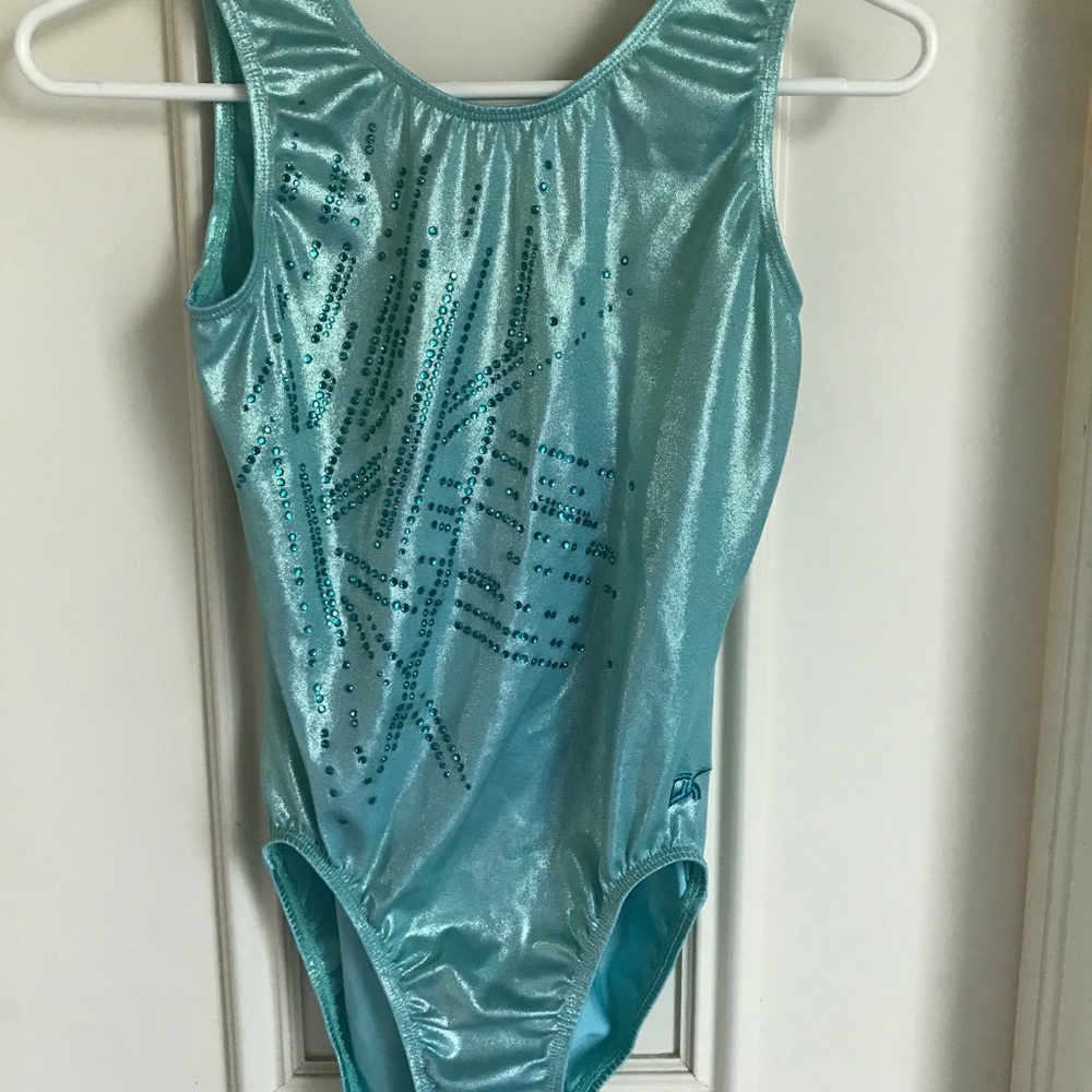 GK leotard Adult Large AL mint green w/bling